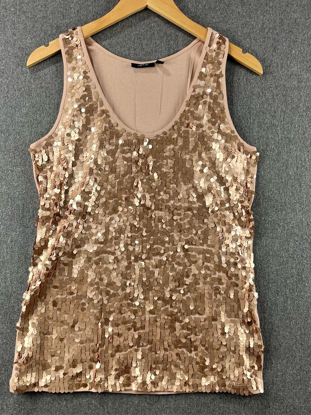 Sequin Sleeveless Tank Top Soft Stretch Comfortable Party Layering XL NWOT
